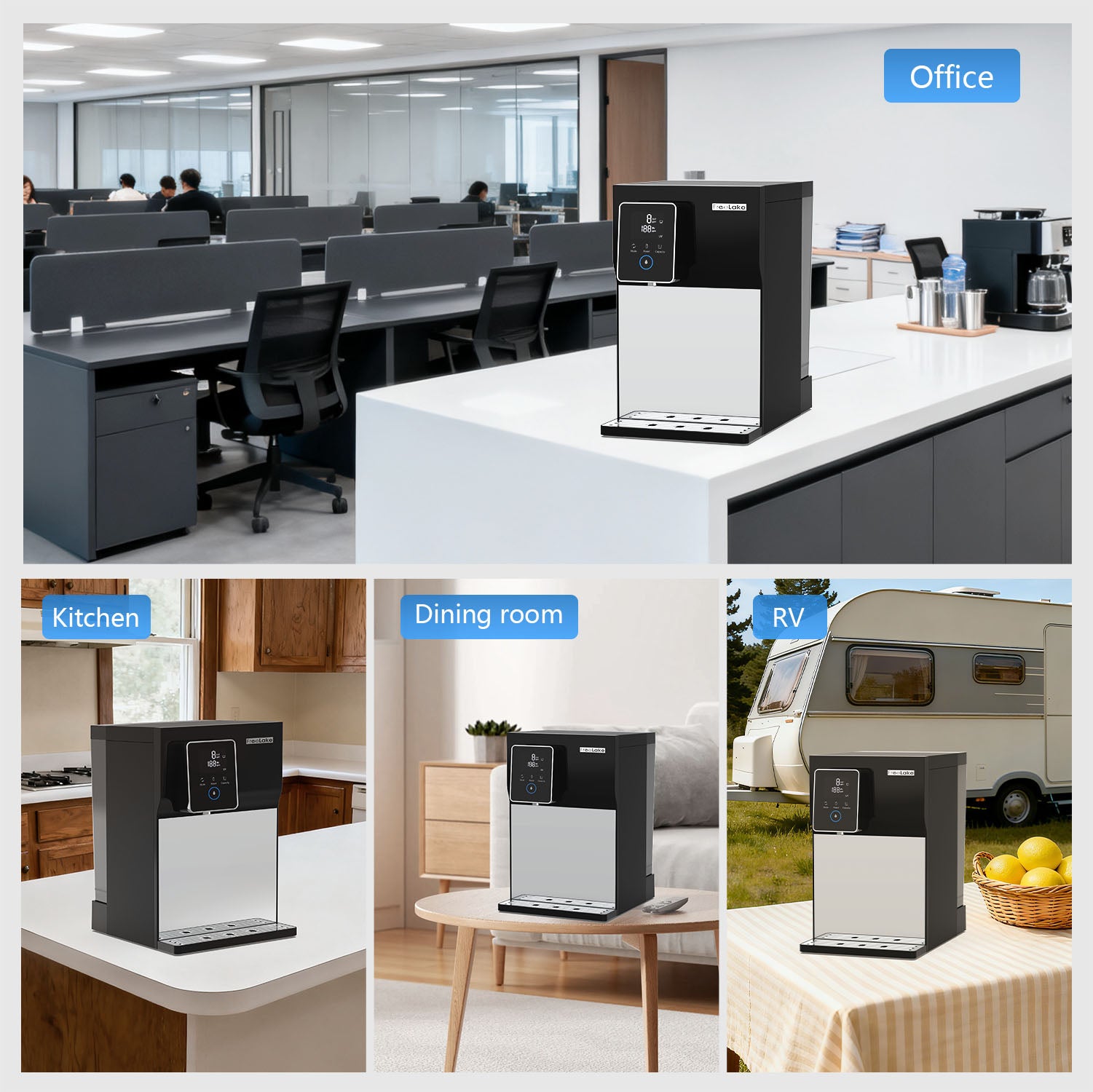 Freelake Countertop Water Filter, RO Reverse Osmosis Filtration System with Dual Water Sources - Tank Mode & Direct Pipe Connection